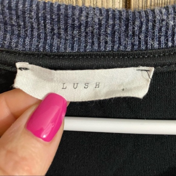 LUSH Striped Knit Tie Front Dress Size Medium - Picture 2 of 4